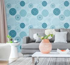 Maybe you would like to learn more about one of these? Flowers And Plants Wallpaper On Blue Background Tenstickers