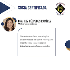 Compartimos los datos de Consultorios y Contactos de la Dra. Luz Céspedes  Ramírez, Socia Certificada de la Sociedad Paraguaya de Coloproctología