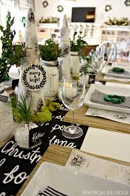 Black And White Christmas Table Decorations Black White And Green A Modern Christmas Home Tour View From The Fridge Green Christmas Diy Christmas Decorations Easy Natural Christmas Decor