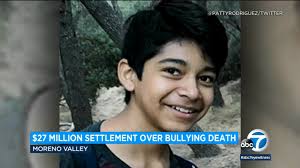 $27 million settlement reached in lawsuit over bullying death of  13-year-old Moreno Valley student Diego Stolz