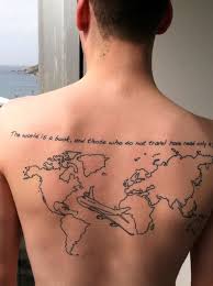 It is not a good idea to copy someone else's tattoos, but you can use these as inspirations. Travel Tattoo Men Ideas World Maps 17 Ideas
