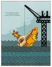 El Hundimiento Del Submarino Amarillo Ilustracion Divertida Vinetas Submarino Amarillo