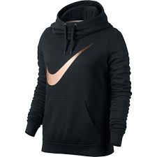 Black And Rose Gold Nikes Womens Nike Women S Club Graphic Funnel Hoodie Rose Gold Black Size Large Academy Casual Comfy Nike Long Sleeve Rose Gold Clothes Fashion