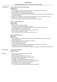 test administrator resume samples