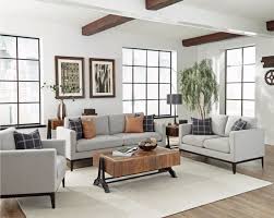 You'll especially appreciate the attractive legs and the handsome upholstery butt. Asherton Modern Gray 2 Piece Sofa Loveseat Set By Scott Living 508481