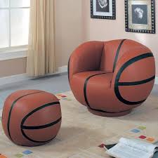 Kids Sports Chairs Large Kids Basketball Chair And Ottoman By Coaster Modern Chairs Basketball Theme Room Basketball Themed Bedroom Basketball Room Decor