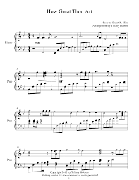 How Great Thou Art By Tiffany Hobson Piano Solo Music Chords Piano Sheet Music Hymn Sheet Music