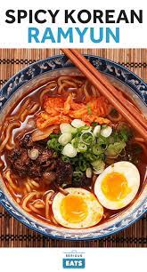 Homemade Shin Cup Style Spicy Korean Ramyun Beef Noodle Soup Recipe Recipe Beef And Noodles Spicy Korean Beef Noodle Soup