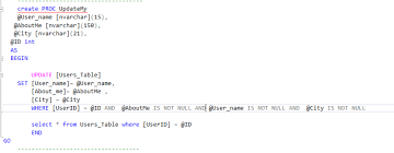 Sql How To Update Data If The Value Given Is Not Null Empty Stack Overflow