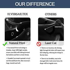 Get it as soon as thu, jul 8. H Versailtex 100 Blackout Curtains Thermal Insulated Room Darkening Nursery Starry Curtains For Bedroom Primitive Moon And Star Pattern Grommet Window Treatment 1 Panel 52 X 63 Black Pricepulse