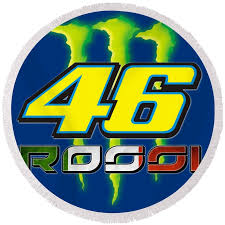 Earthstories 46 valentino rossi greets yamaha ceo motogp shanghai 2008. Valentino Rossi 46 Round Beach Towel For Sale By Saparuddin Yusuf