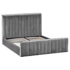 Belle isle furniture regal gray velvet king upholstered bed (28) $ 205 44 stylewell handale ivory upholstered king bed (78.5 in w. Emperor Grey Velvet King Size Bed From Baytree Interiors