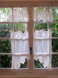Lace kitchen cafe curtains protect against uv rays and sunlight which can damage floors and furniture, thus saving you money that could have been wasted on expensive repairs and replacements. Crochet Tiers Vintage Kitchen Tiers French Cafe Curtains Etsy Shabby Chic Cafe Shabby Chic Wedding Table Shabby Chic Dressers Makeover