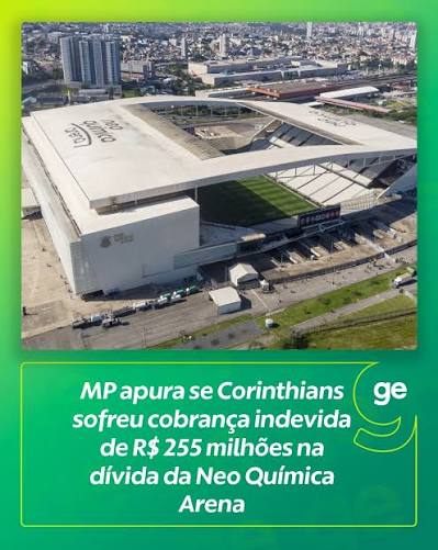 O Minist&eacute;rio P&uacute;blico de S&atilde;o Paulo apura se o Corinthians sofreu cobran&ccedil;as indevidas da Caixa Econ&ocirc;mica Federal na d&iacute;vida relativa ao financiamento da Neo Qu&iacute;mica Arena.⁣ ⁣ O &oacute;rg&atilde;o abriu procedimento para