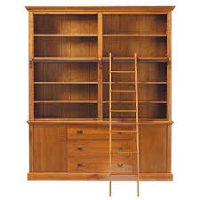 Bibliotheque Avec Echelle En Bois Massif L 193 Cm Voyage Maisons Du Monde Mobilier De Salon Echelle Bois Echelle Bibliotheque