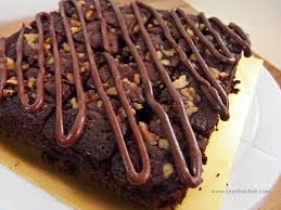 Cara buat kek marble zebra: Brownies Walnut