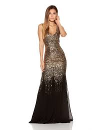 Black And Gold Sequin Fishtail Maxi Dress Vestidos De Noche Negros Ropa Y Accesorios Vestidos Elegantes