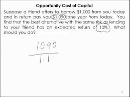 Opportunity Cost Of Capital 5 4 1 Youtube