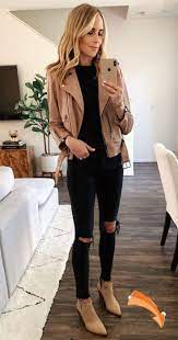 Charcoal Grey Slouchy Beanie Black Boots Outfit Leather Jacket Outfits Jeans Outfit Women