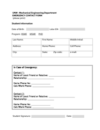 That part of emergency lighting provided to enable safe exit for building occupants by providing appropriate visual conditions and ballast lumen factor (blf) direction finding on escape. 25 Printable Emergency Contact Form For Students Templates Fillable Samples In Pdf Word To Download Pdffiller