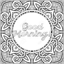 Adult coloring book of love: Good Morning Lettering Coloring Page With Message On Vintage Pattern Background Adult Coloring Book Outline Drawing Vector Illustration Royalty Free Cliparts Vectors And Stock Illustration Image 61441629