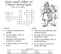 Jesus heals the paralyzed man worksheets for kids crossword puzzles. Love One Another Crossword Sermons4kids