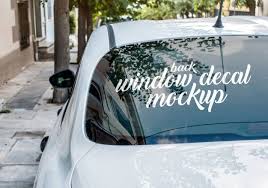 Window Decal Mockup On The Back Window Of A White Sedan Car In 2020 Window Decals Sedan Cars Classic Car Decal