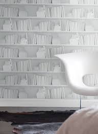 Papier Peint Trompe L Oeil Bibliotheque Blanche Par Mineheart Idee Deco Etagere Livres Bibliotheque Blanche