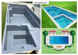 One Of Our Newest Pool Designs Is The Limitless Tm With Offers You The Best Of All Worlds The Shallow Side Pool Designs Small Backyard Pools Building A Pool