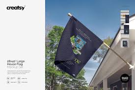 Large House Flag Mockup Set House Flags Mockup Free Psd Large Homes