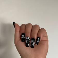 Nail Inspo Emo Witchy Black Acrylic In 2021 Witchy Nails Nails Nail Inspo