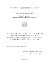 UNIVERSITÀ DEGLI STUDI DI PADOVA THE RIGHT TO BE FORGOTTEN AS A REMEDY FOR  IMAGE-BASED SEXUAL ABUSE