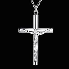 Check spelling or type a new query. Bedazzledbijou Italian Sterling Silver Jesus Cross Necklace With 18 Italian Chain Walmart Com Walmart Com