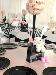 Chanel Baby Shower Party Ideas Photo 7 Of 19 Chanel Baby Shower Paris Baby Shower Chanel Birthday Party