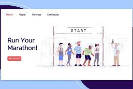 Run Your Marathon Landing Page Landing Page Homepage Layout Website Template