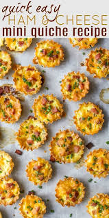 Easy Ham Cheese Mini Quiches Perfect For Sunday Brunch Recipe In 2020 Mini Quiche Recipes Quiche Recipes Easy Quiche Recipes