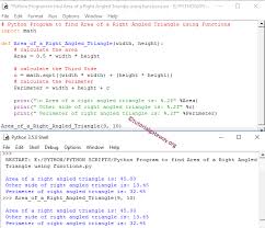 The ratio of the length of a side of a triangle to the sine of its opposite angle is constant. Python Program To Find Area Of A Right Angled Triangle
