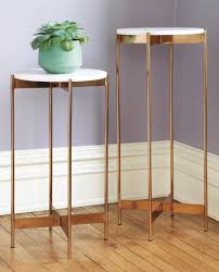 Marble Rose Gold Small Pedestal Table Marble Pedestal Table Pedestal Table Modern Side Table