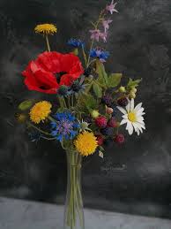 Rustic Bouquet Field Bouquet Red Poppies Flowers Blackberry Etsy In 2020 Poppy Flower Flowers Bouquet Chamomile Flowers