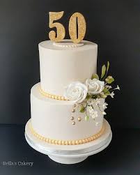 Elegant 50th Birthday Cake Ideas For Women 50th Birthday Cake By Bella S Cakes 50th Wedding Anniversary Cakes 50th Anniversary Cakes 50th Birthday Cake