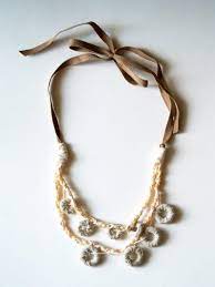 Anthro Fabric Marshmallow Necklace Diy Necklace Jewelry Inspiration Fabric Necklace