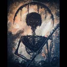 Servant of Sorrow Original Canvas Painting Sad Skeleton - Etsy