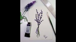 Begin by drawing a curved line down for the stem of the lavender flower. How To Draw Lavender Easy Youtube