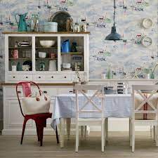 We've designed a range of kitchen wallpapers to help you create style and feel you want in your kitchen, whether you want to incorporate stripes, rustic stone, or something a bit more arty. Kitchen Wallpaper Ideas Wallpaper For Kitchens Kitchen Wallpaper Ideas