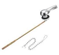 Toilet Handle Universal Front Mount Toilet Flush Trip Lever with Chain, ABS  Iron - Silver Tone