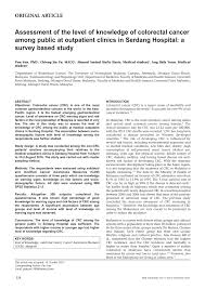 We did not find results for: Pdf Assessment Of The Level Of Knowledge Of Colorectal Cancer Among Public At Outpatient Clinics In Serdang Hospital A Survey Based Study