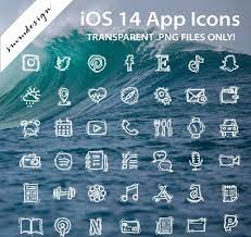 Doodle Transparent White Iphone App Icons Ios 14 App Icon Etsy App Icon App Covers White Iphone