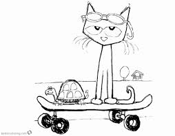 Pete The Cat Coloring Page Best Of Pete The Cat Coloring Pages Fanart Play Skateboard Free Printable Col Cat Coloring Page Coloring Pages Planet Coloring Pages