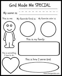 God Made Me Special Printables For Young Children Sunday School Preschool Preschool Bible Lessons Bible Lessons For Kids