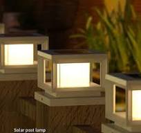 Solar Powered Pillar Lights - IP65 Waterproof & LED